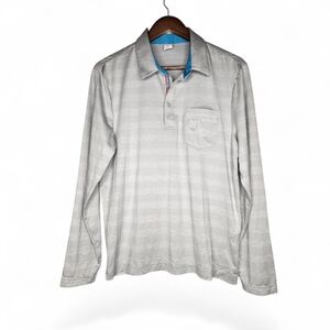 JDX Long-Sleeve Golf Perforance Polo Shirt in Gray Size M